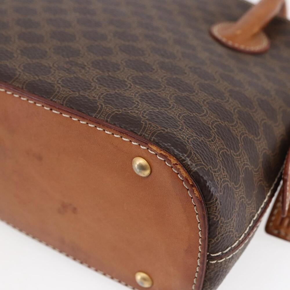 CELINE Macadam Canvas Hand Bag PVC Leather Brown Auth ki6076 - Picture 15 of 16